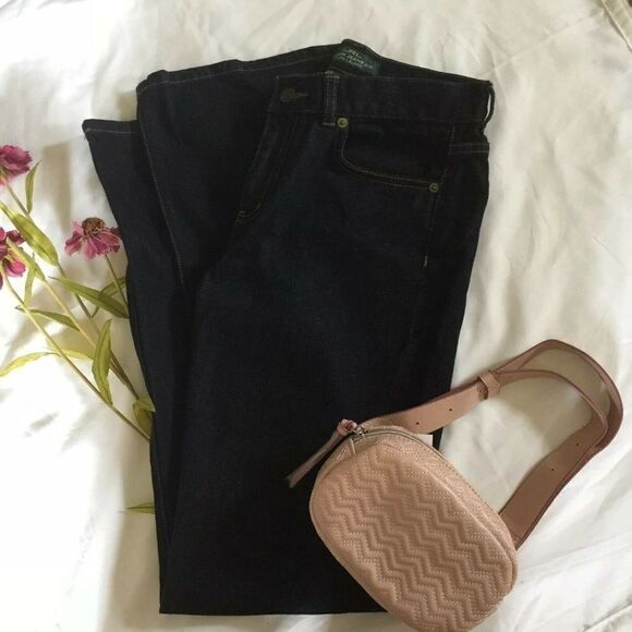 LRL Lauren Button Flap Pocket Dark Bootcut 2 - Picture 1 of 7